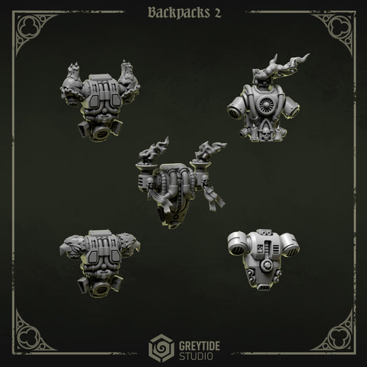Backpacks 2 Eternal Pilgrims | (5) - Battle Brothers - Greytide - Miniatures