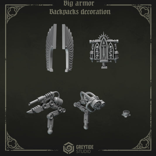 Big Armor Backpack Decorations Eternal Pilgrims | (5) - Battle Brothers - Greytide - Miniatures