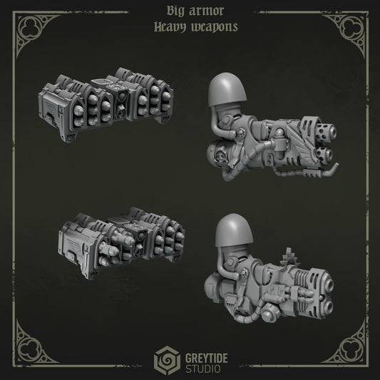 Big Armor Heavy Weapons Eternal Pilgrims | (4) - Battle Brothers - Greytide - Miniatures