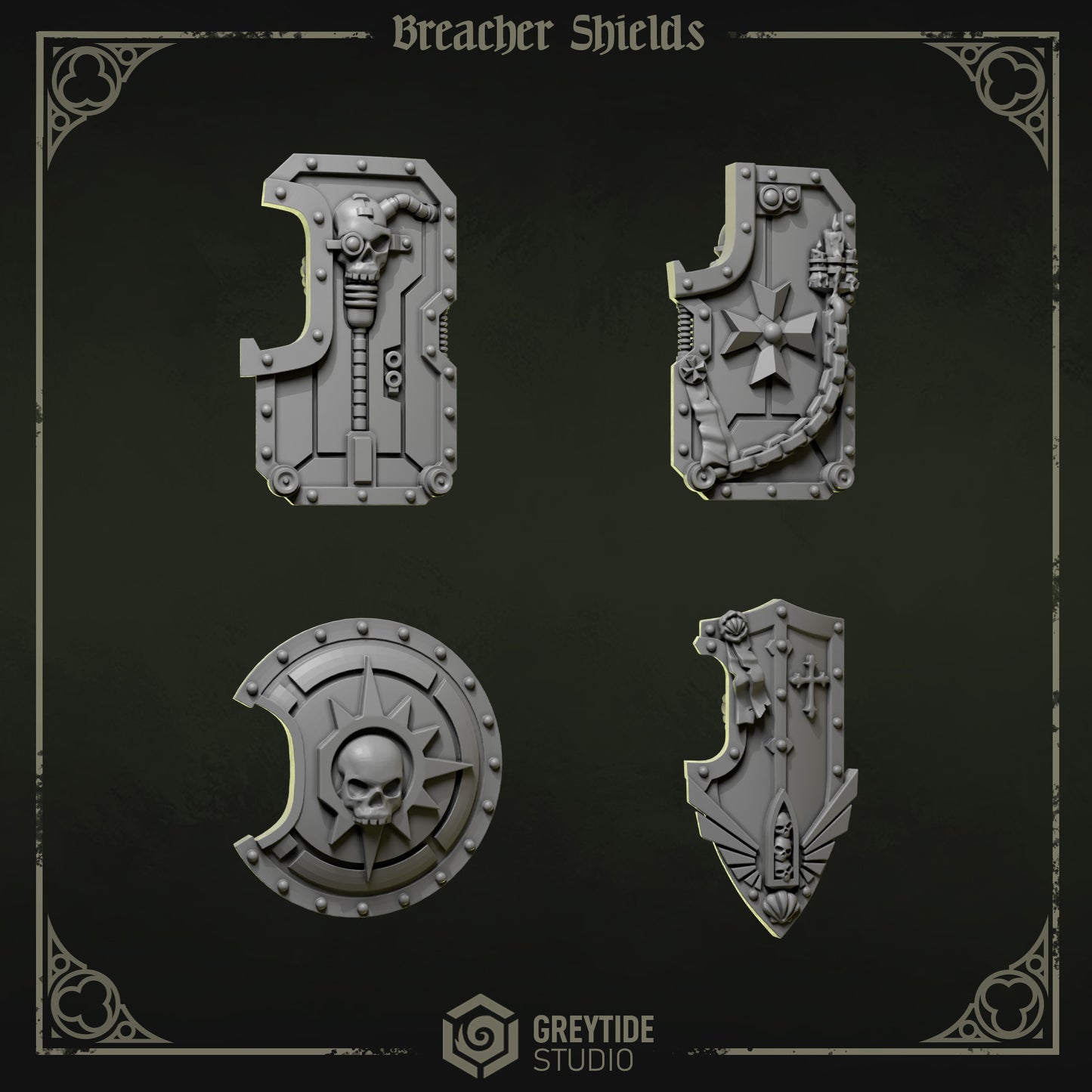 Breacher Shields Eternal Pilgrims | (4) - Battle Brothers - Greytide - Miniatures