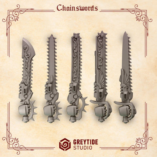 Chainswords Crimson Lords | (5) - Battle Brothers - Greytide - Miniatures