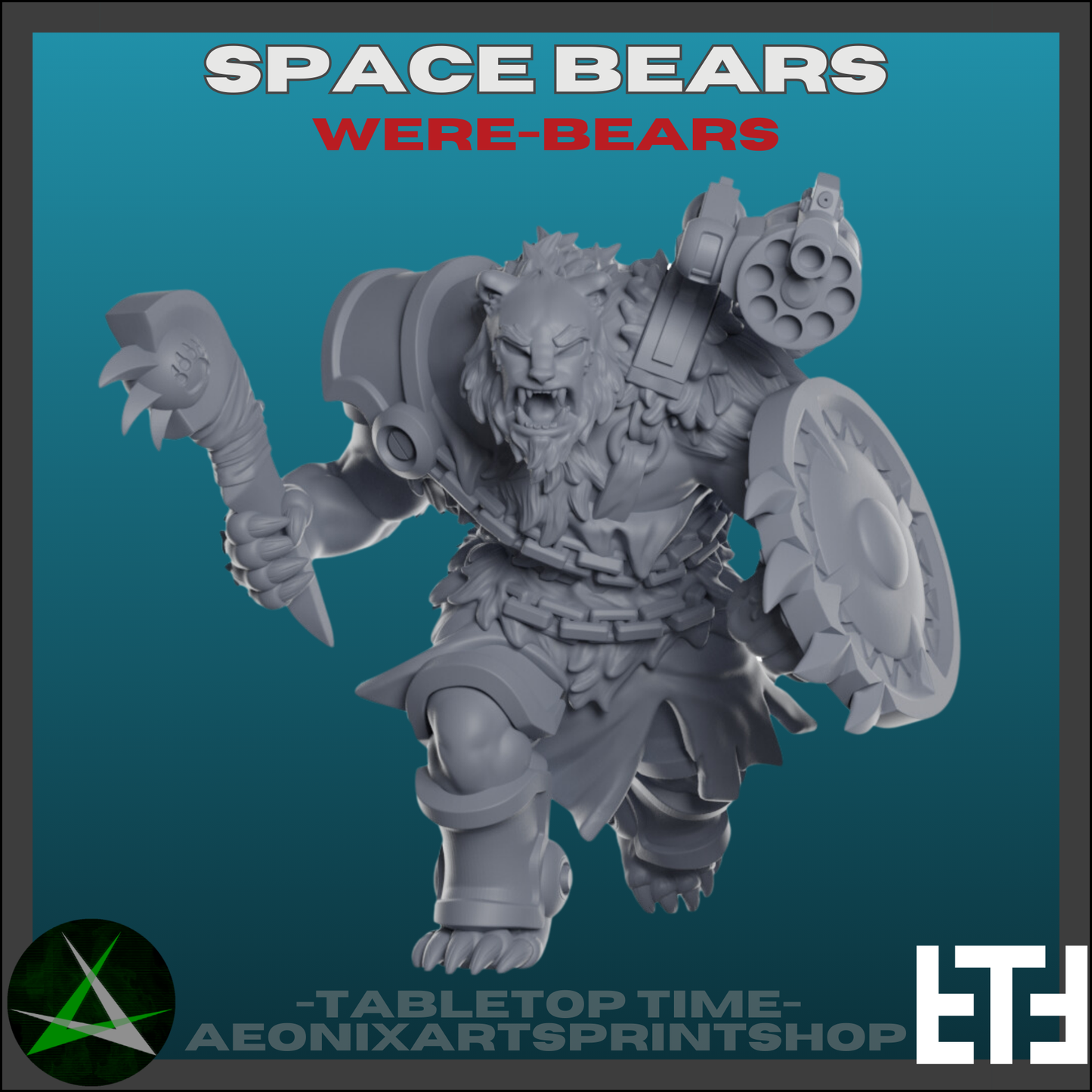 Werebears | Space Bears (3) - MKX Prime Brothers - Tabletop Time - 3D Printed Mini Marines