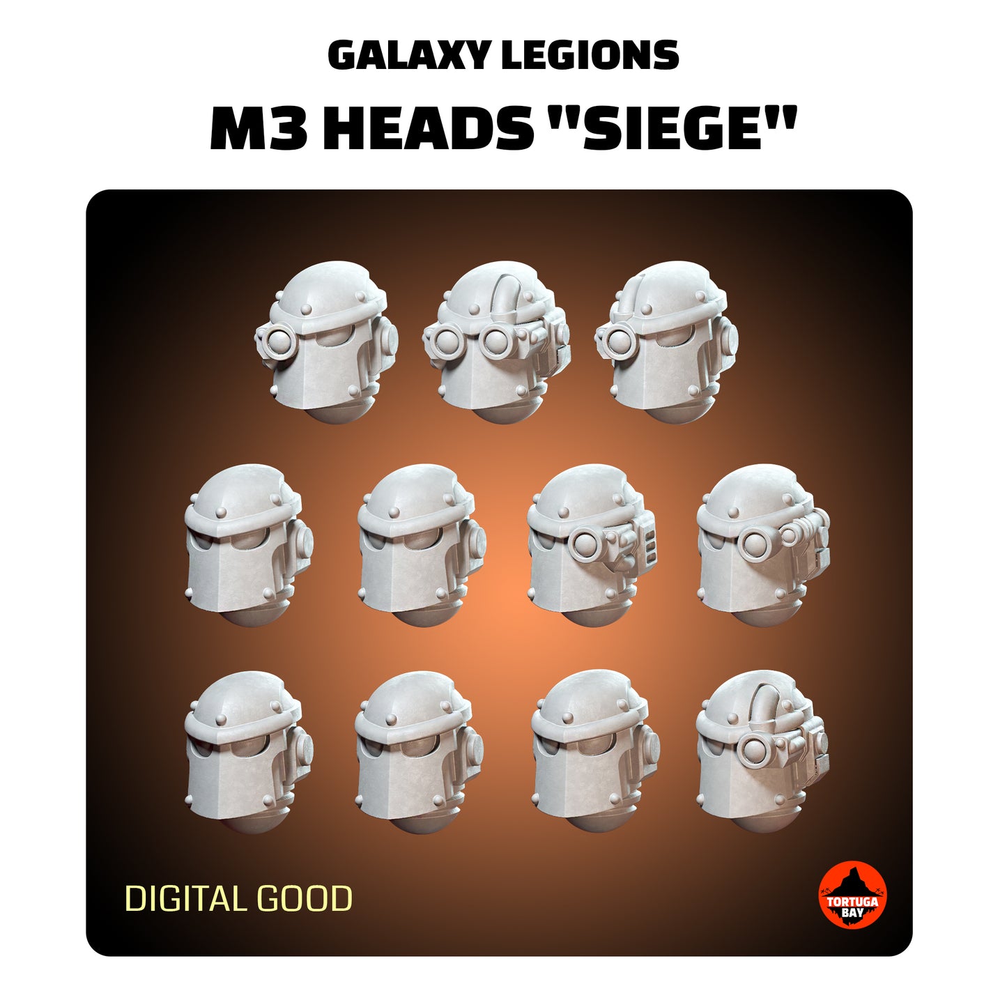 M3 Siege Helmets | Galaxy Marines Bits (11) - MKIII Battle Brothers- Tortugabay - 3d Printed Mini Marines