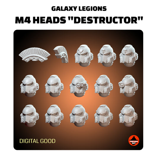 M4 Destructor Helmets | Galaxy Marines Bits (11) - MKIV Battle Brothers- Tortugabay - 3d Printed Mini Marines