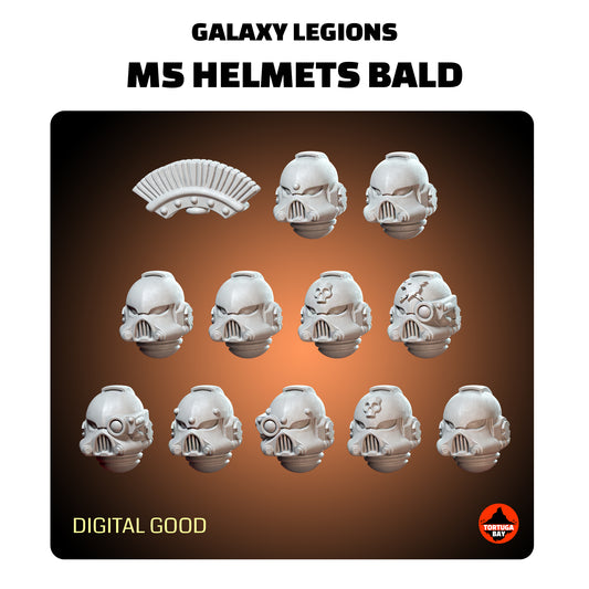 M5 Bald or Bumpy Helmets | Galaxy Marines Bits (12) - MKV Battle Brothers- Tortugabay - 3d Printed Mini Marines