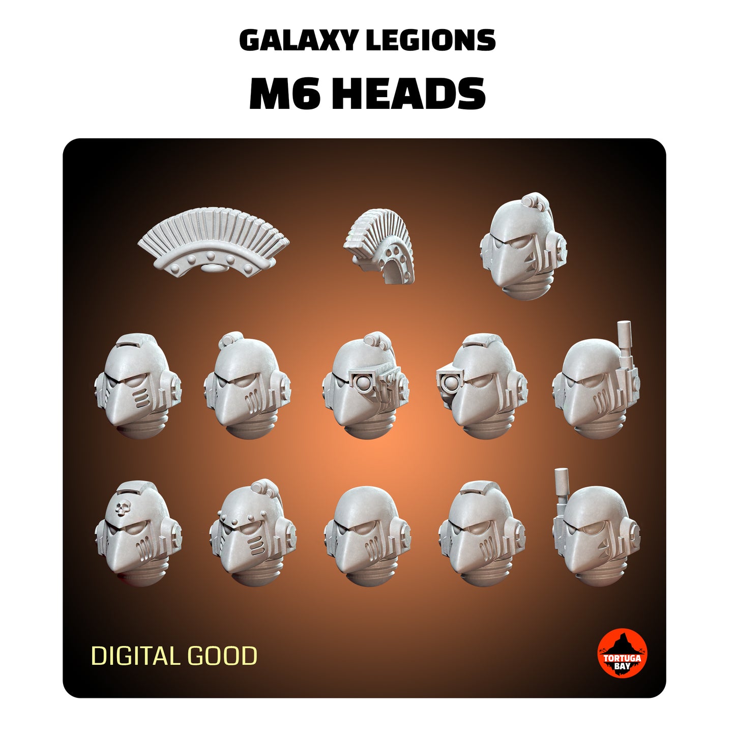 M6 Modern Helmets | Galaxy Marines Bits (11) - MKVI Battle Brothers - Tortugabay - 3d Printed Mini Marines