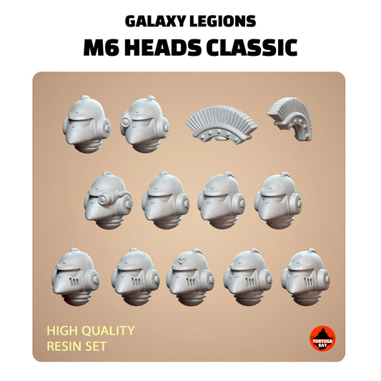 M6 Classic Helmets | Galaxy Marines Bits (11) - MKVI Battle Brothers - Tortugabay - 3d Printed Mini Marines