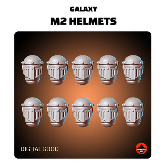 M2 Helmets | Galaxy Marines Bits (10) - MKII Battle Brothers - Tortugabay - 3d Printed Mini Marines