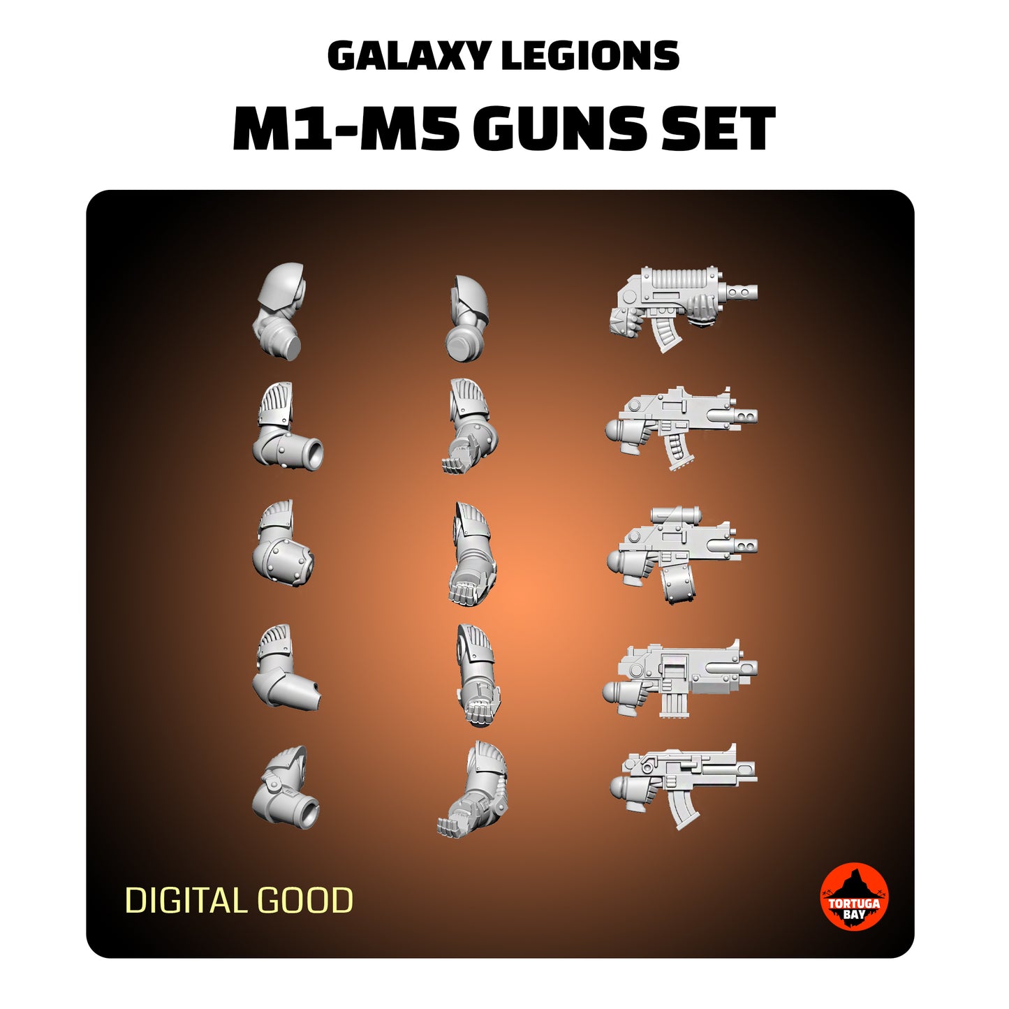 M1-M5 Guns | Galaxy Marines Bits (10) - Battle Brothers - Tortugabay - 3D Printed Mini Marines