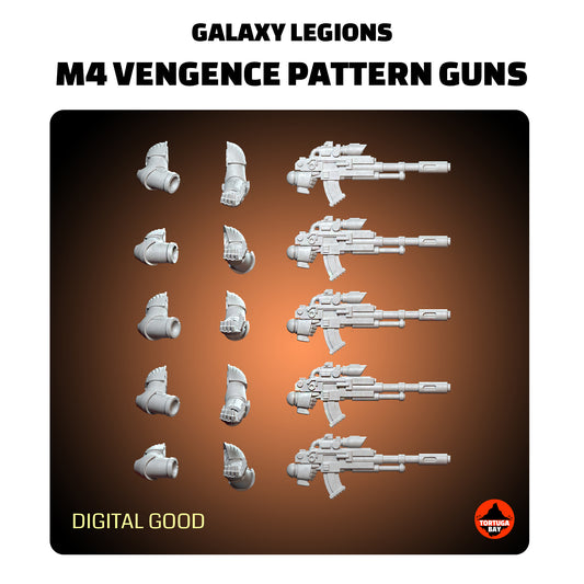 M4 Vengeance Pattern Guns | Galaxy Marines Bits (5) - MKIV Battle Brothers - Tortugabay - 3d Printed Mini Marines