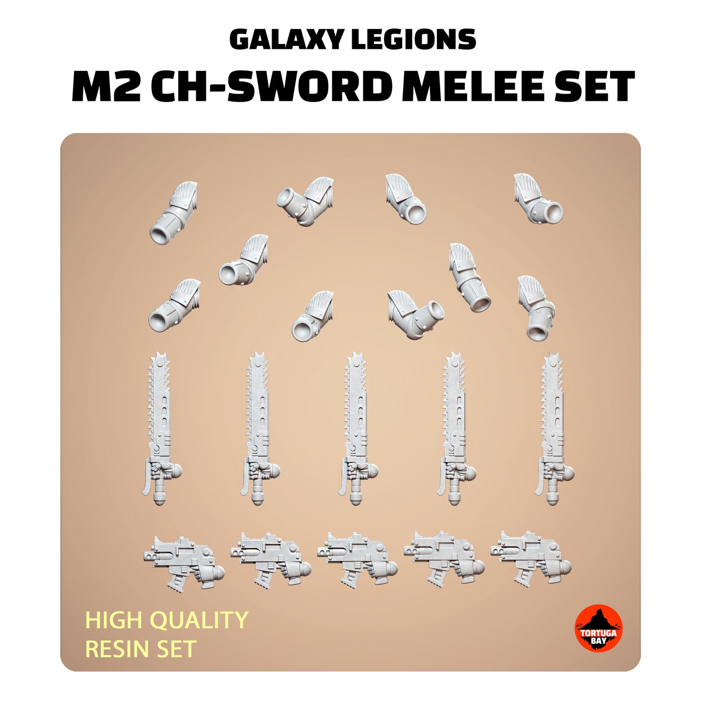 M2 Chain Swords | Galaxy Marines Bits (10) - MKII Battle Brothers - Tortugabay - 3d Printed Mini Marines
