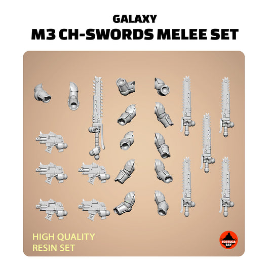 M3 Chain Swords | Galaxy Marines Bits (6) - MKIII Battle Brothers - Tortugabay - 3D Printed Mini Marines
