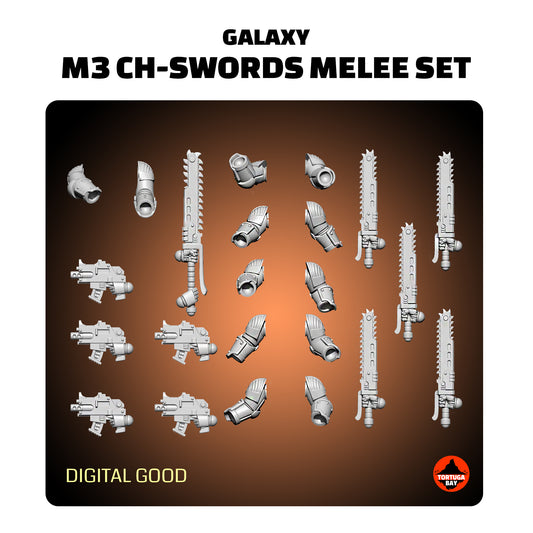 M3 Chain Swords | Galaxy Marines Bits (6) - MKIII Battle Brothers - Tortugabay - 3D Printed Mini Marines