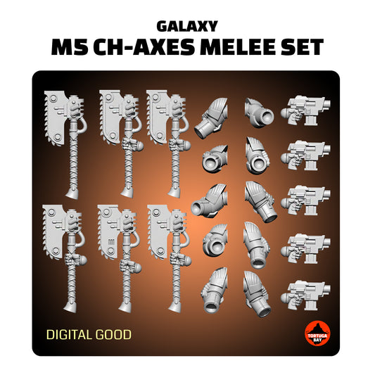 M5 Chain Axes | Galaxy Marines Bits (6) - MKV Battle Brothers - Tortugabay - 3d Printed Mini Marines