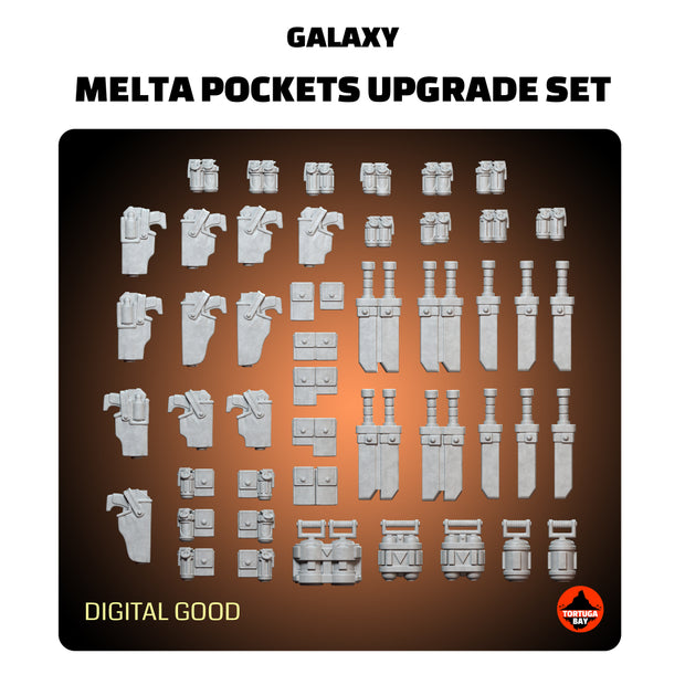 Melta Pocket Upgrade set V.2 | Galaxy Marine Accessory Bits - Battle Brothers - Tortugabay - 3d Printed Mini Marines