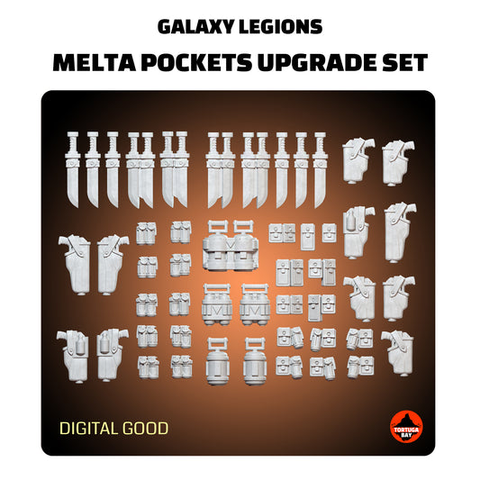Melta Pocket Upgrade set V.1 | Galaxy Marine Accessory Bits - Battle Brothers - Tortugabay - 3d Printed Mini Marines