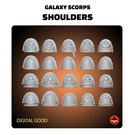 M2-5 Scorpions Shoulder Pads | Galaxy Marines Bits (20) - Battle Brothers- Tortugabay - 3d Printed Mini Marines