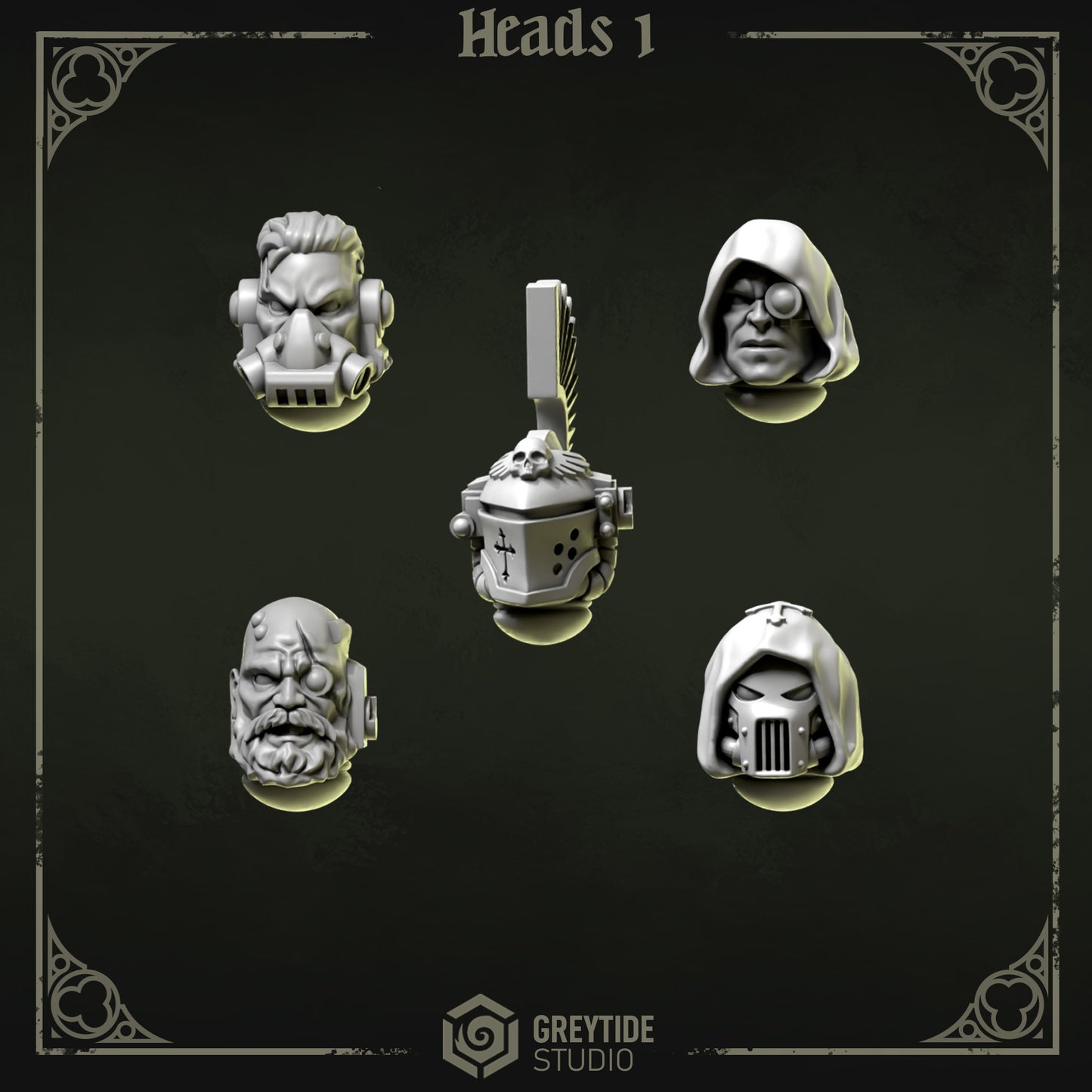 Heads 1 Eternal Pilgrims | (5) - Battle Brothers - Greytide - Miniatures