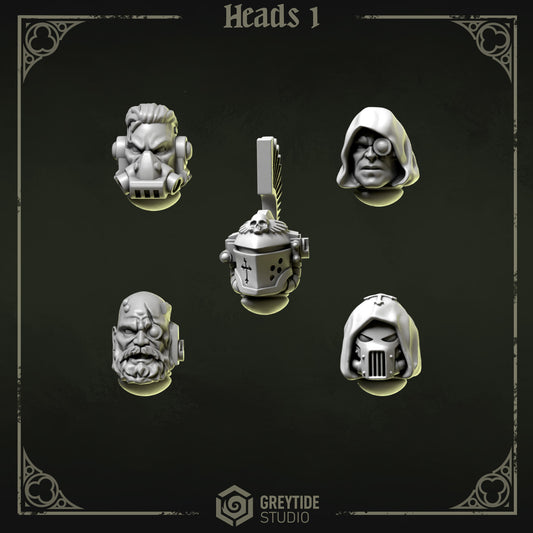 Heads 1 Eternal Pilgrims | (5) - Battle Brothers - Greytide - Miniatures