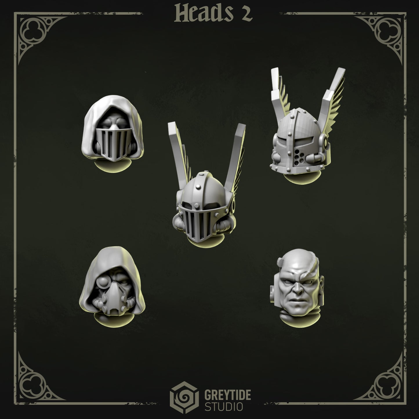 Heads 2 Eternal Pilgrims | (5) - Battle Brothers - Greytide - Miniatures