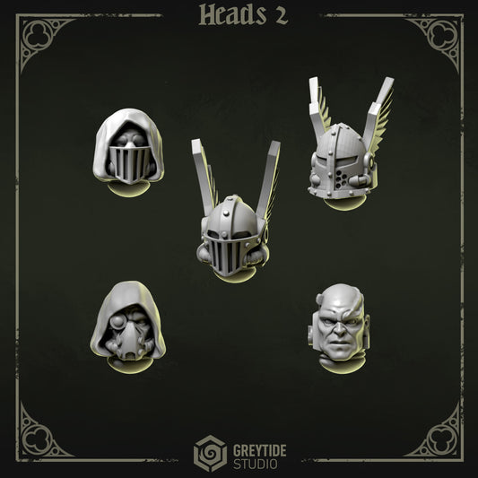 Heads 2 Eternal Pilgrims | (5) - Battle Brothers - Greytide - Miniatures