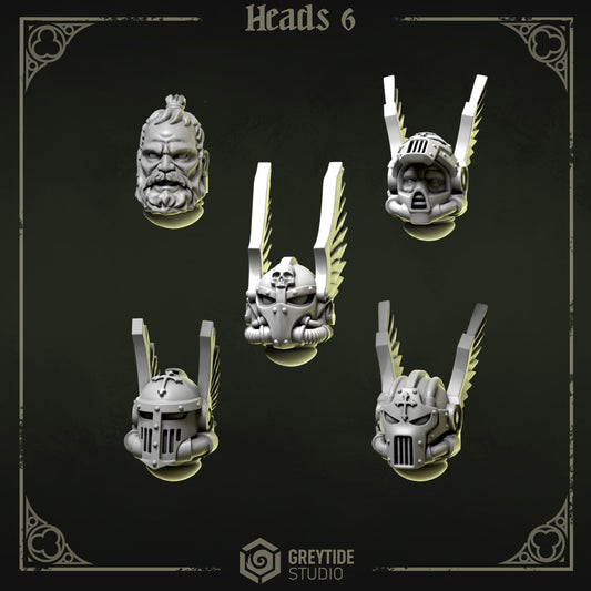 Heads 6 Eternal Pilgrims | (5) - Battle Brothers - Greytide - Miniatures