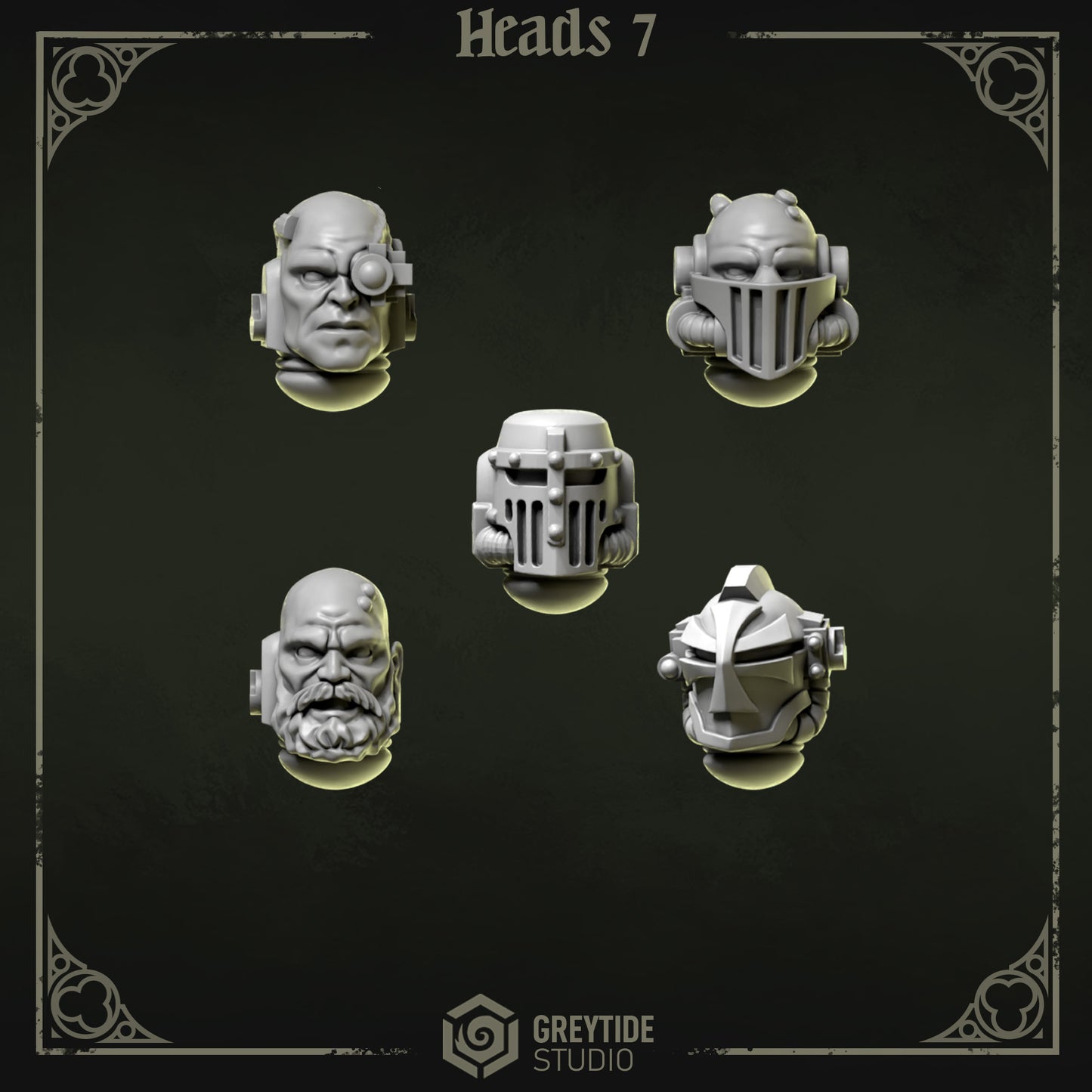 Heads 7 Eternal Pilgrims | (5) - Battle Brothers - Greytide - Miniatures