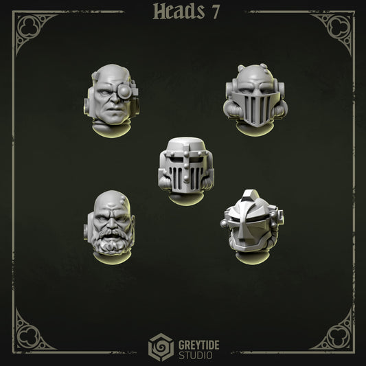 Heads 7 Eternal Pilgrims | (5) - Battle Brothers - Greytide - Miniatures