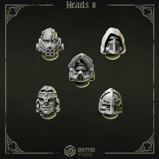 Heads 8 Eternal Pilgrims | (5) - Battle Brothers - Greytide - Miniatures