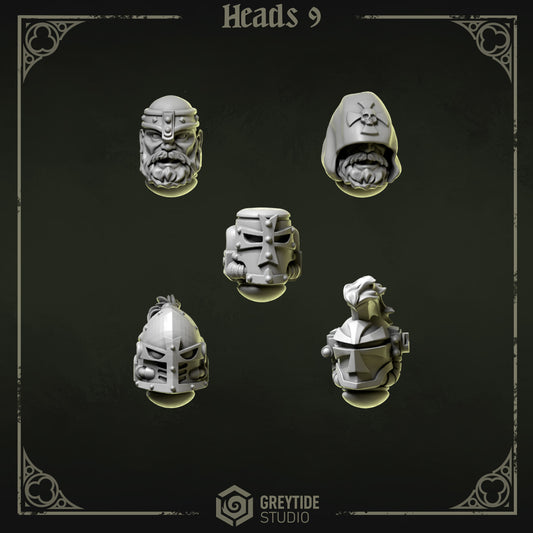 Heads 9 Eternal Pilgrims | (5) - Battle Brothers - Greytide - Miniatures