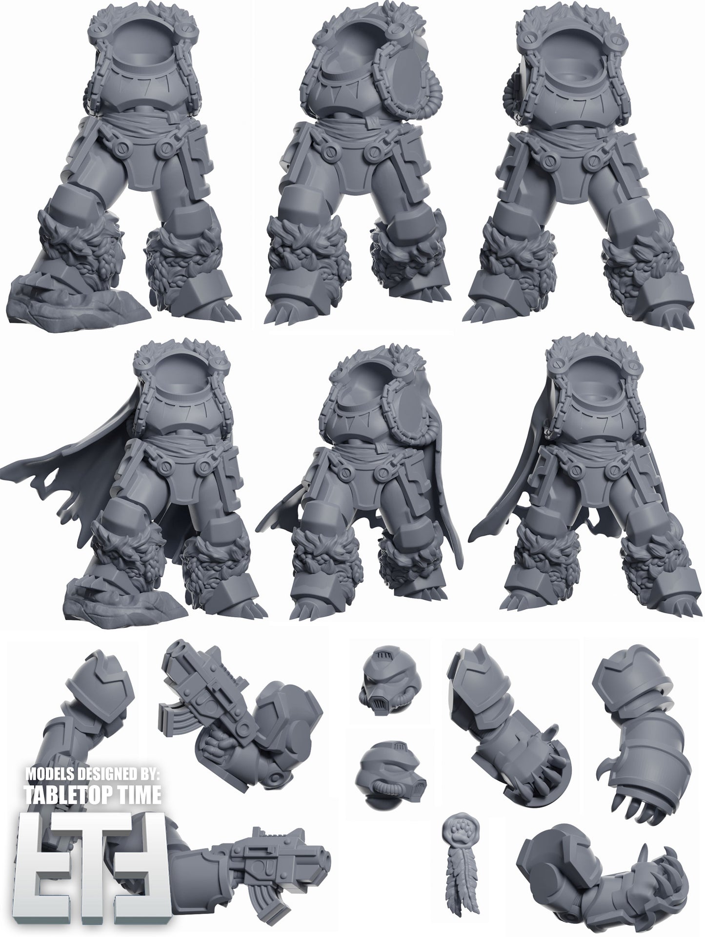 Kodiaks Exterminators | Space Bears (3) - MKX Prime Brothers - Tabletop Time - 3D Printed Mini Marines
