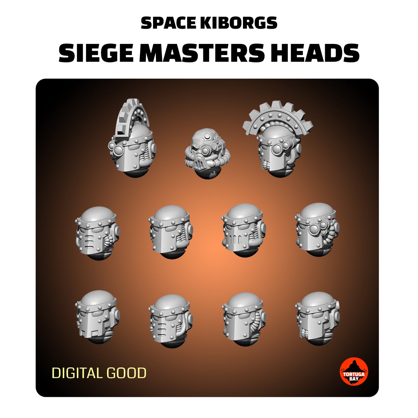 M3 Cyborg Siege Masters Helmets | Galaxy Marines Bits (11) - MKIII Battle Brothers- Tortugabay - 3D Printed Mini Marines