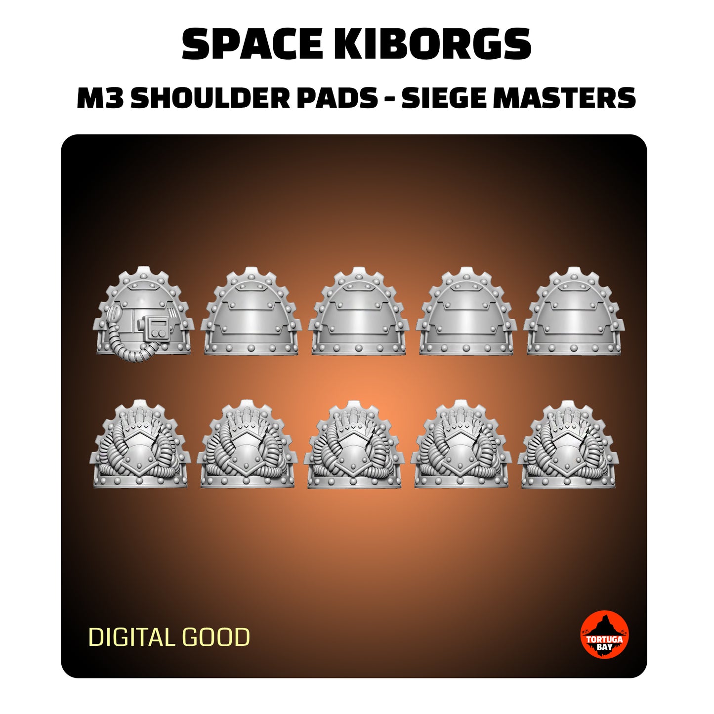 M3 Cyborg Shoulder Pads | Galaxy Marines Bits (20) - MKIII Battle Brothers- Tortugabay - 3D Printed Mini Marines