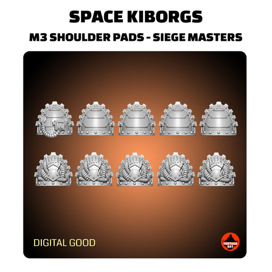 M3 Cyborg Shoulder Pads | Galaxy Marines Bits (20) - MKIII Battle Brothers- Tortugabay - 3D Printed Mini Marines