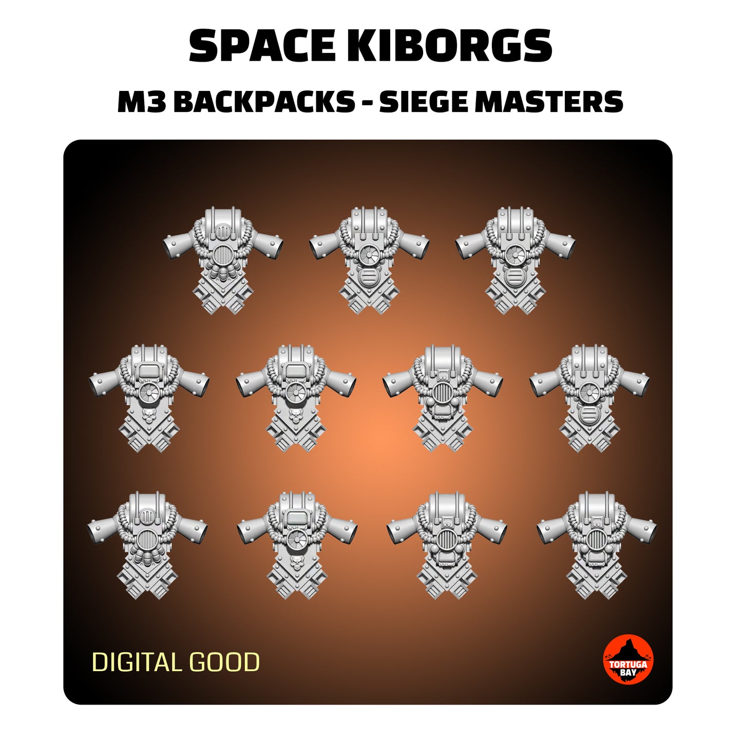 M3 Cyborg Backpacks | Galaxy Marines Bits (10) - MKIII Battle Brothers- Tortugabay - 3D Printed Mini Marines