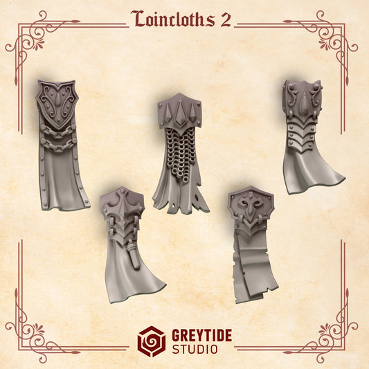 Loincloths 2 Crimson Lords | (5) - Battle Brothers - Greytide - Miniatures
