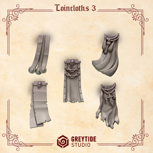 Loincloths 3 Crimson Lords | (5) - Battle Brothers - Greytide - Miniatures
