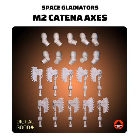 M2 Catena Chain Axes | Galaxy Marines Bits (5) - MKII Battle Brothers - Tortugabay - 3D Printed Mini Marines