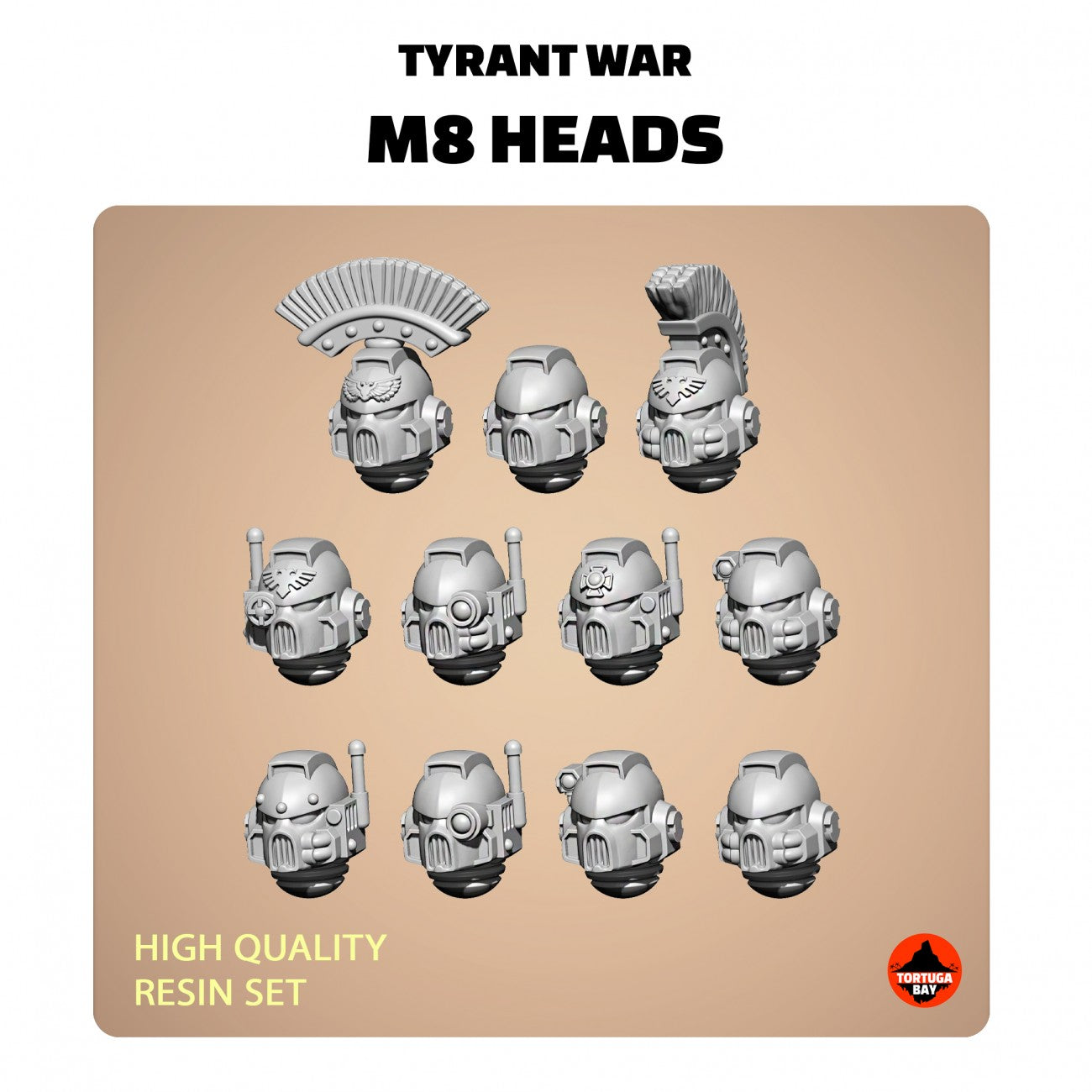 M8 Helmets | Galaxy Marines Bits (10) - MKVIII Battle Brothers - Tortugabay - 3D Printed Mini Marines