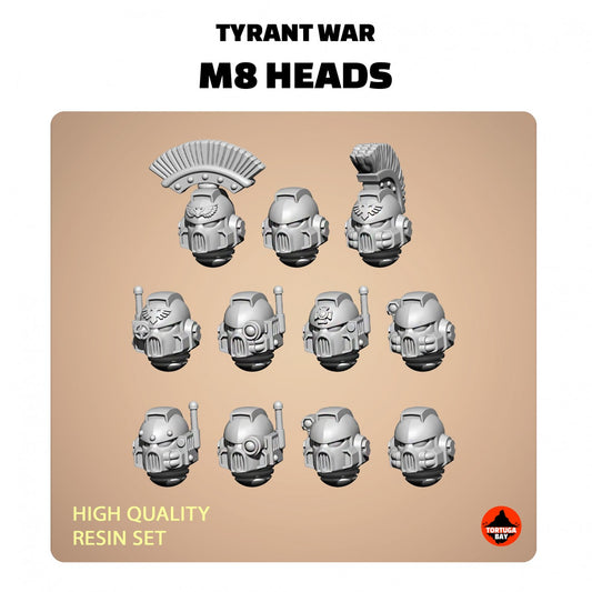 M8 Helmets | Galaxy Marines Bits (10) - MKVIII Battle Brothers - Tortugabay - 3D Printed Mini Marines