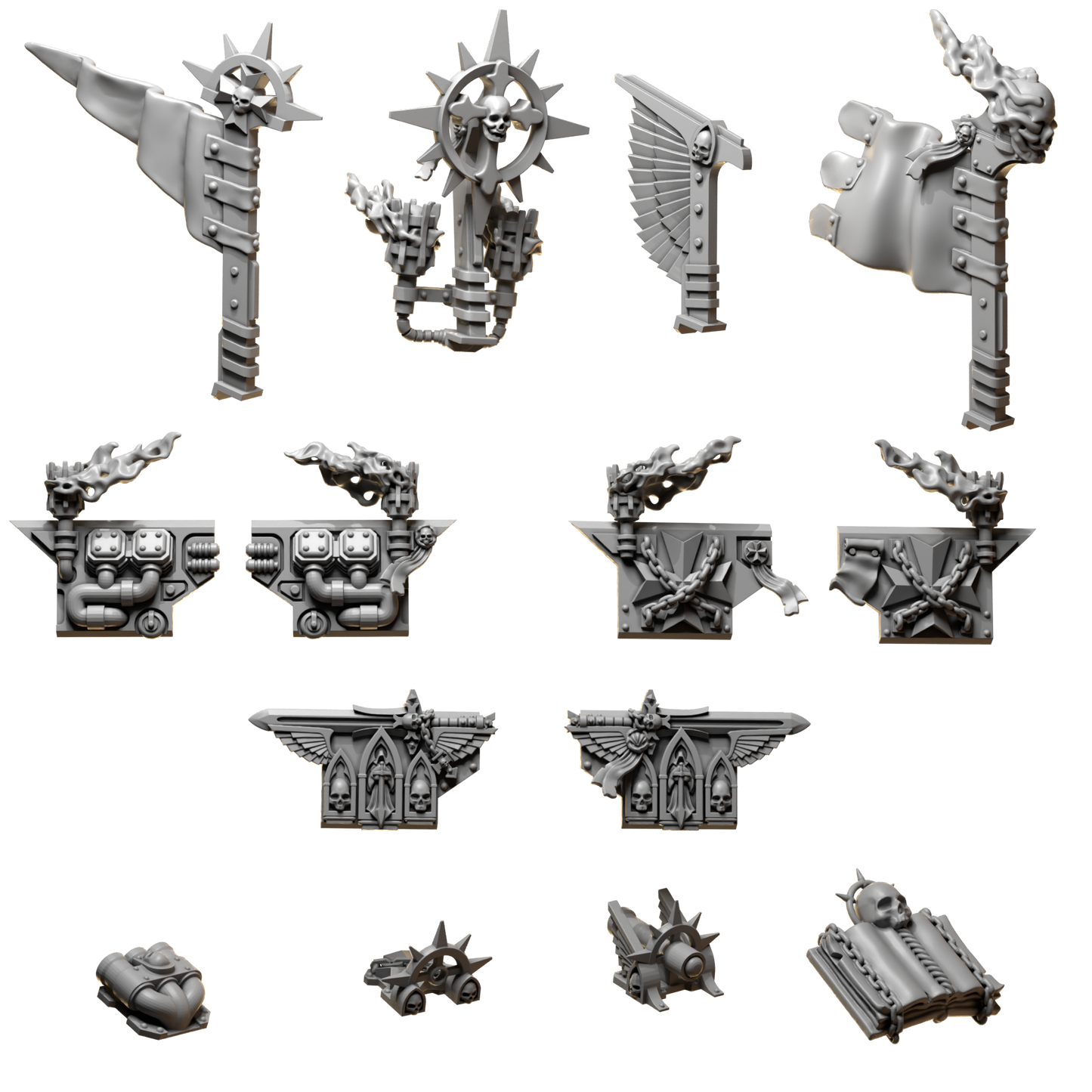 Motorbike Decorations Eternal Pilgrims/Crusaders | (2) - Battle Brothers - Greytide - Miniatures