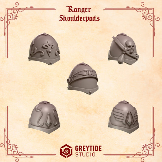 Ranger Shoulders Crimson Lords | (5) - Battle Brothers - Greytide - Miniatures