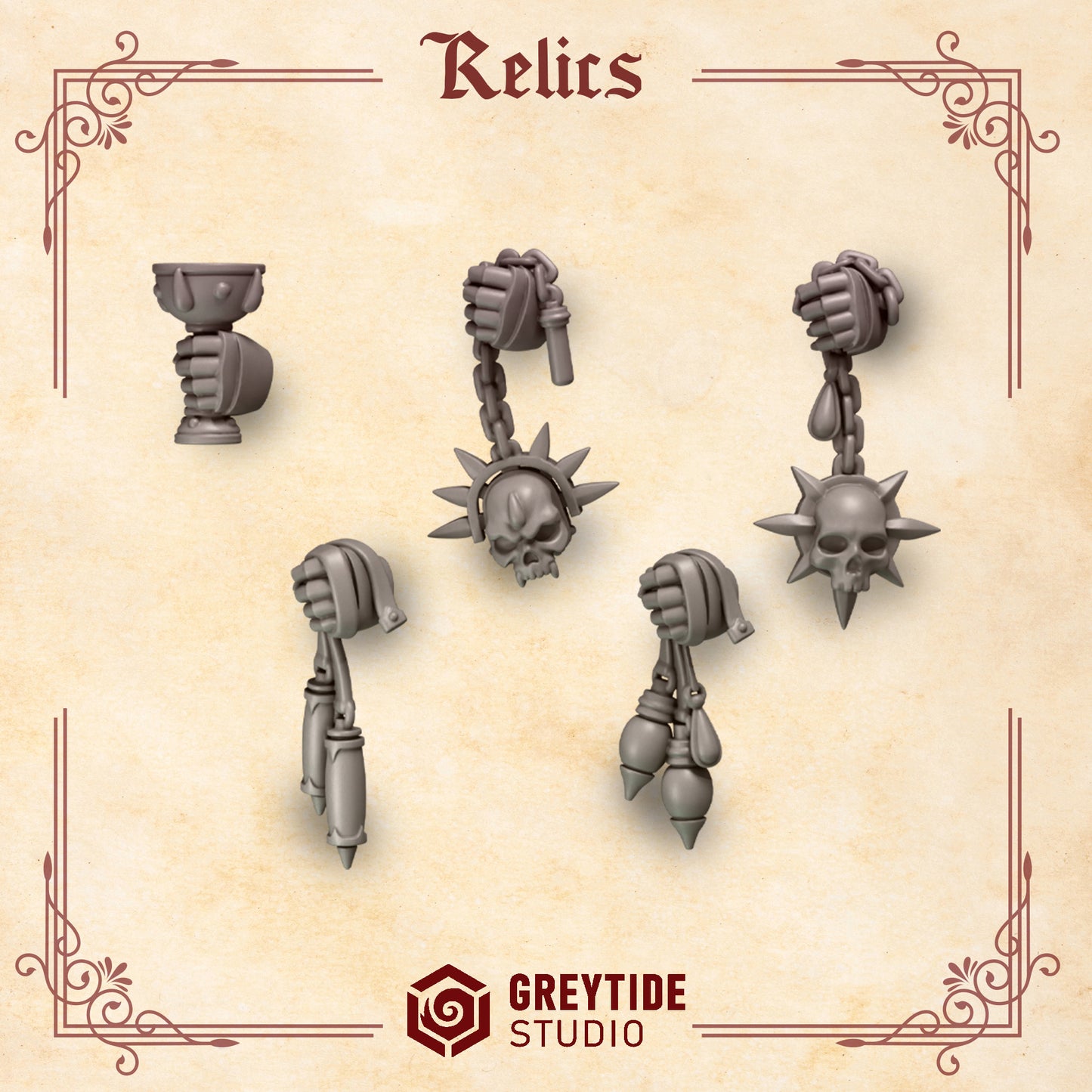 Relic Hands and Necklaces Crimson Lords | Battle Brothers - Greytide - Miniatures