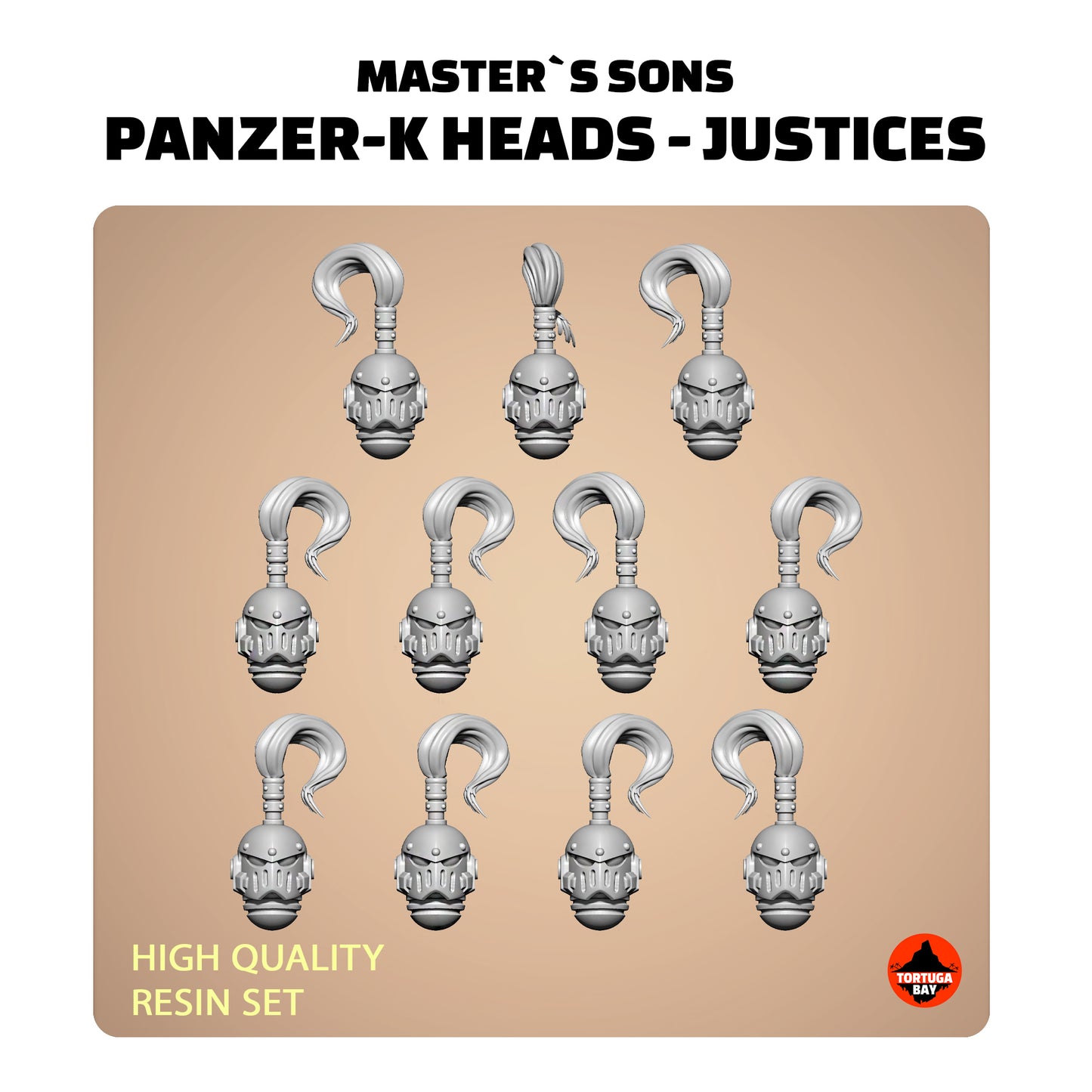 M4 Panzer-K Heavy Helmets | Galaxy Marines Bits (10) - MKV Battle Brothers - Tortugabay - 3D Printed Mini Marines