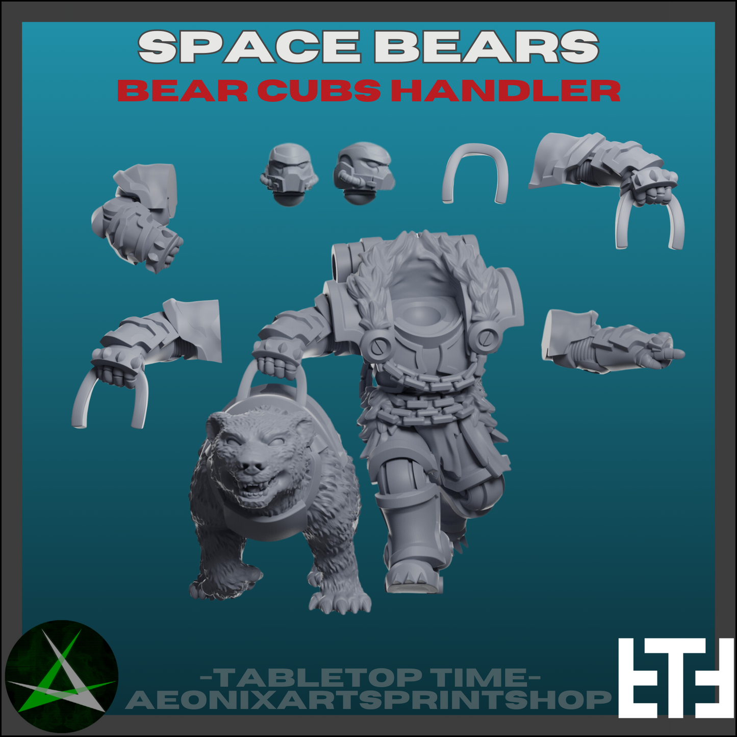 Bear Cubs Pack | Space Bears (7) - MKX Prime Brothers - Tabletop Time - 3D Printed Mini Marines