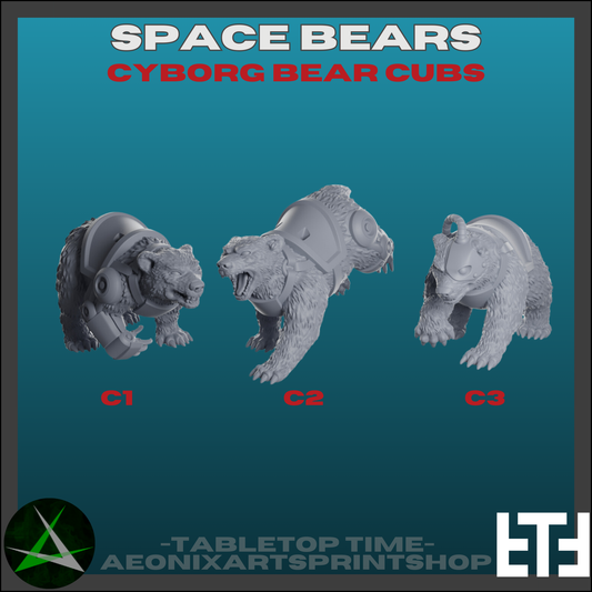 Bear Cubs Pack | Space Bears (7) - MKX Prime Brothers - Tabletop Time - 3D Printed Mini Marines