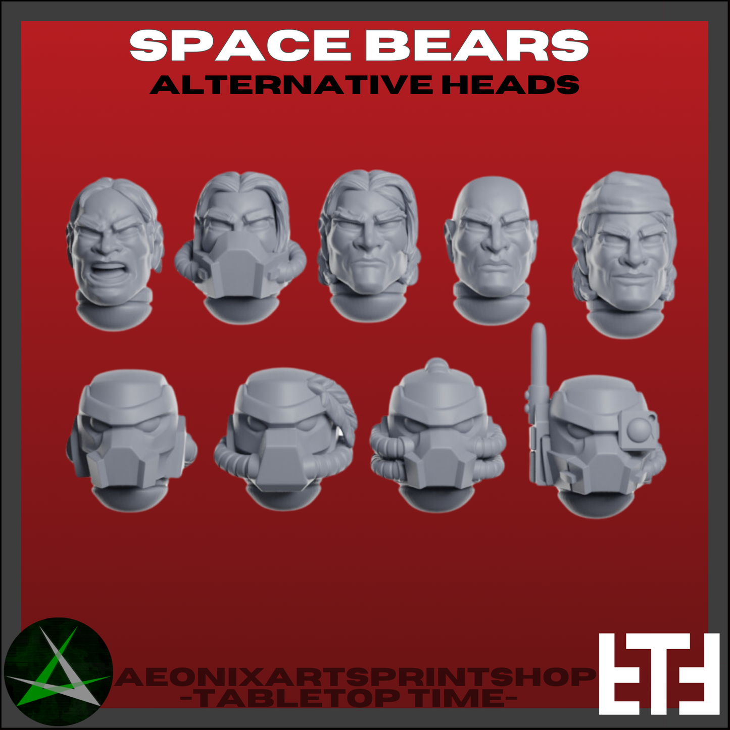 Makwa Marines Squad | Space Bears (10) - MKX Prime Brothers - Tabletop Time - 3d Printed Mini Marines