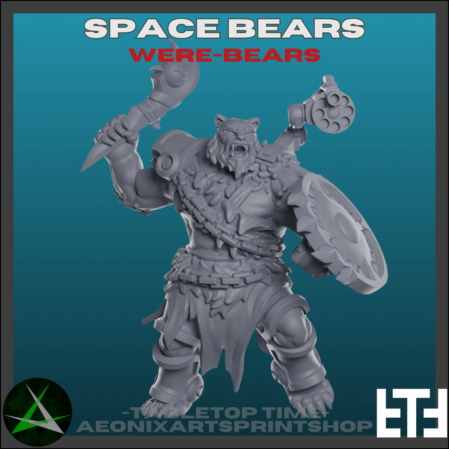 Werebears | Space Bears (3) - MKX Prime Brothers - Tabletop Time - 3D Printed Mini Marines