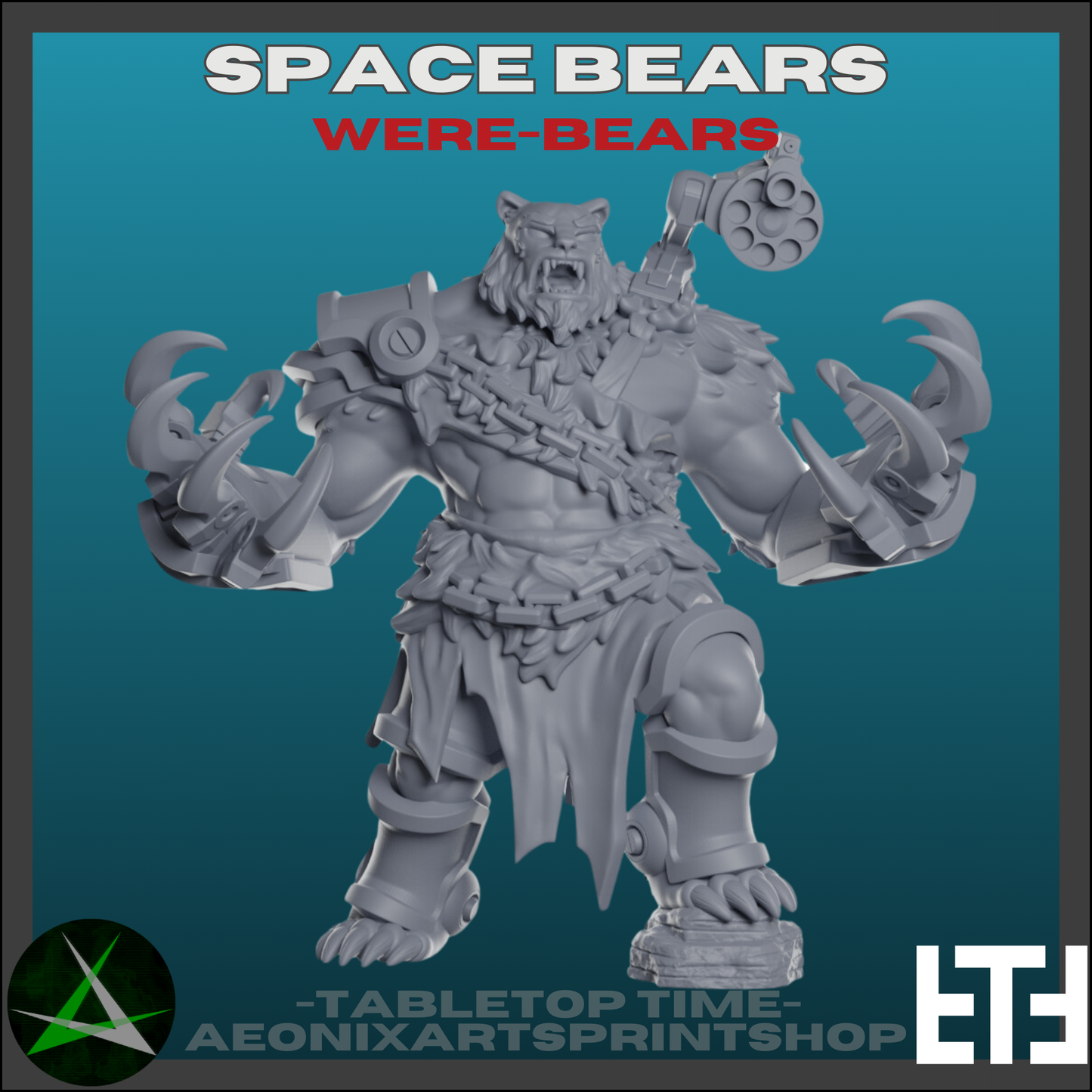 Werebears | Space Bears (3) - MKX Prime Brothers - Tabletop Time - 3D Printed Mini Marines