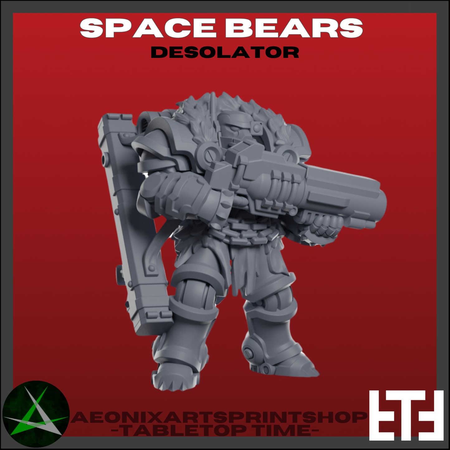 Heavy Makwa Marines Squad | Space Bears (10) - MKX Prime Brothers - Tabletop Time - 3d Printed Mini Marines
